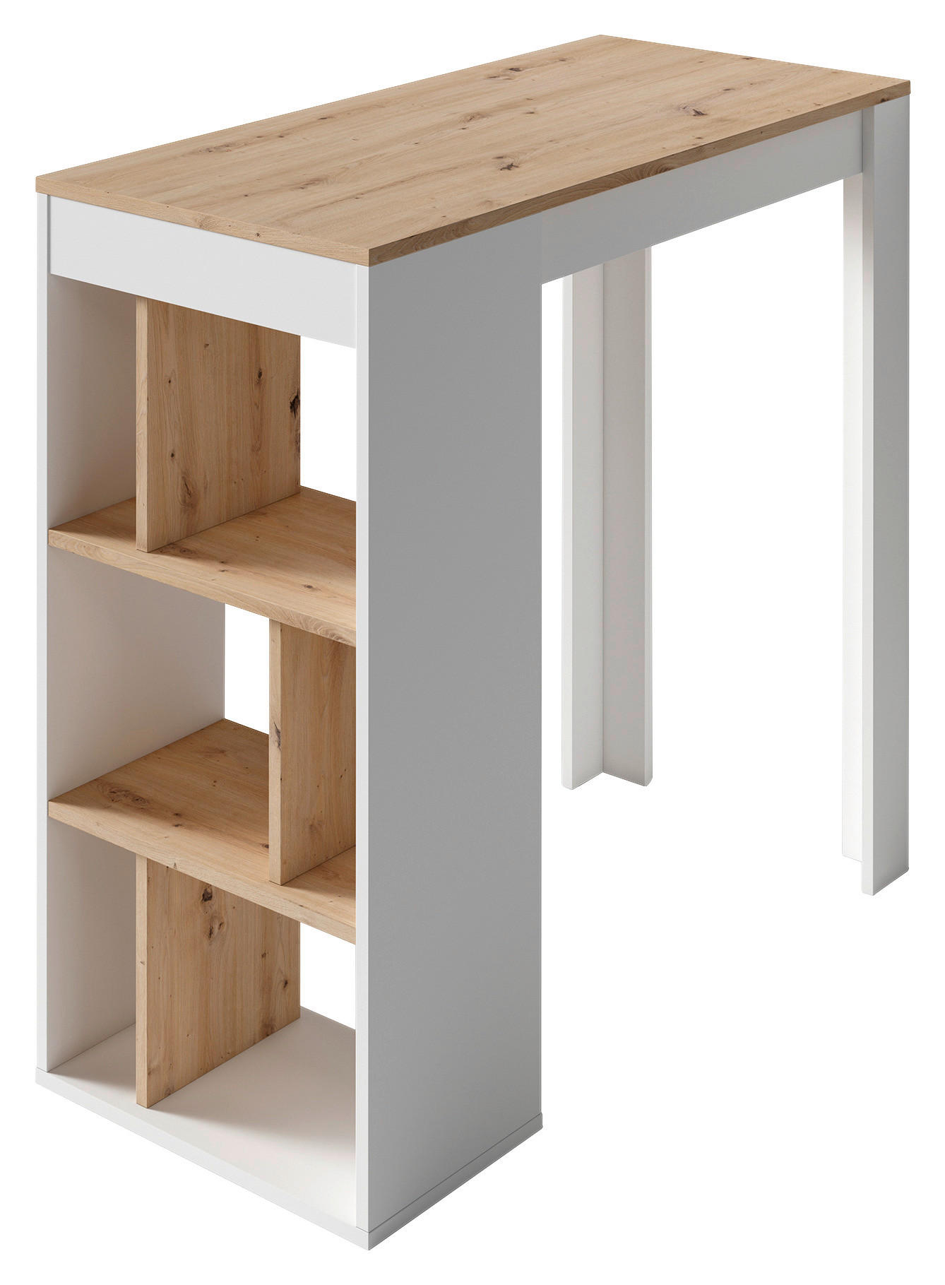 Bartisch MOBY Eiche Artisan Nachbildung weiß B/H/T: ca. 110x104x50 cm MOBY - Eiche/weiß (110,00/104,00/50,00cm) - byLIVING