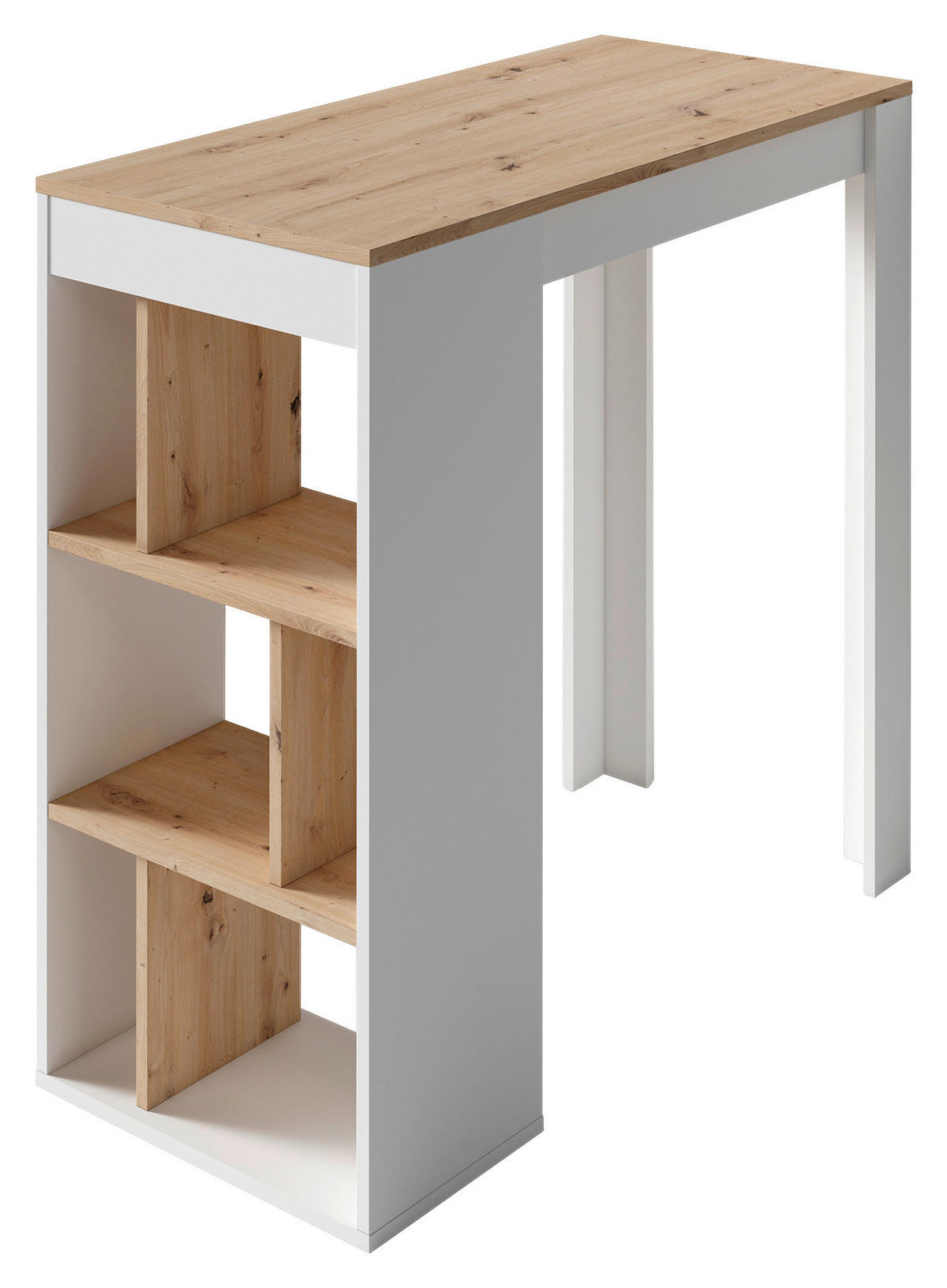 Bartisch MOBY Eiche Artisan Nachbildung weiß B/H/T: ca. 110x104x50 cm MOBY - Eiche/weiß (110,00/104,00/50,00cm) - byLIVING