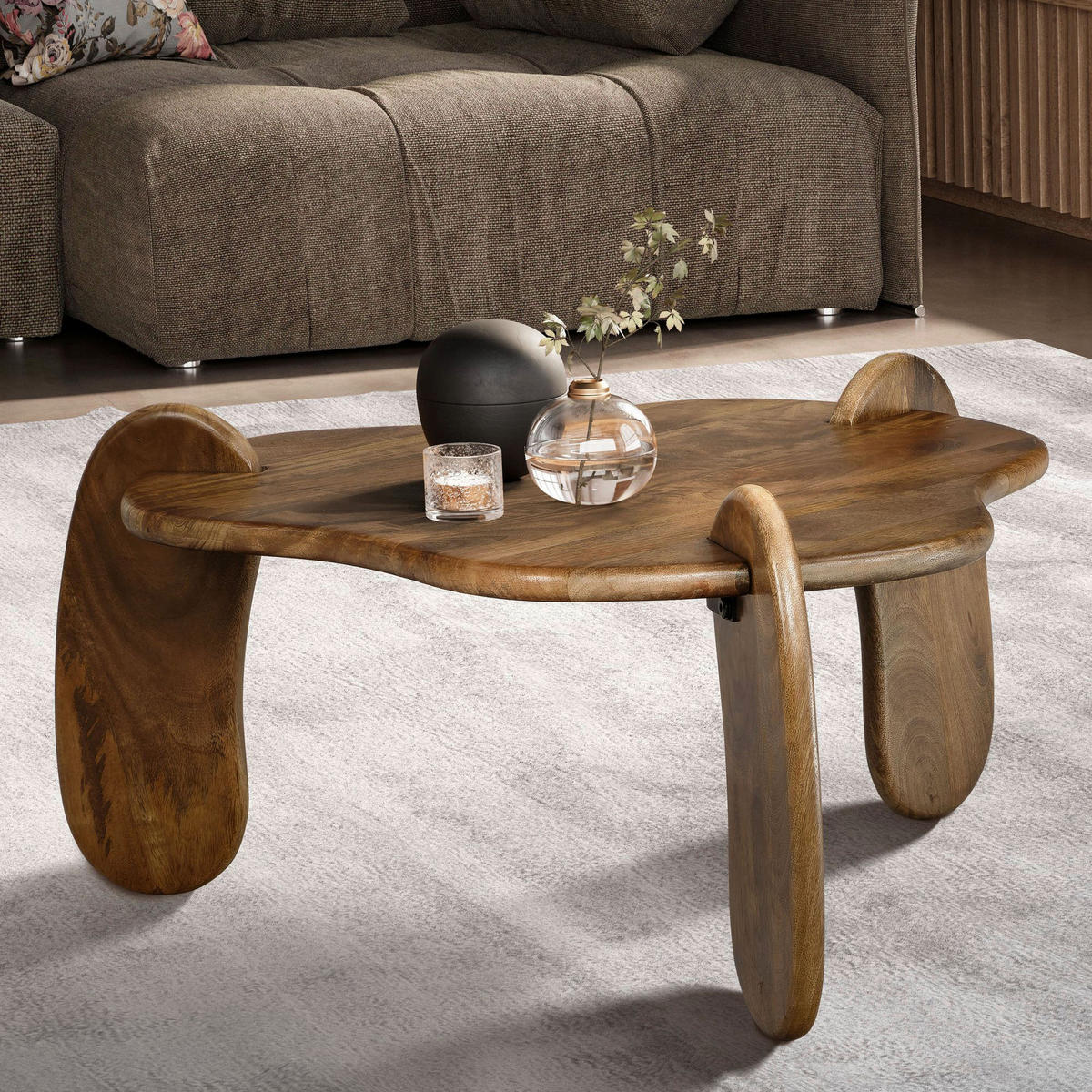 Couchtisch braun B/H/T: ca. 78x40x78 cm Couchtisch - braun (78,00/40,00/78,00cm) - Wohnling