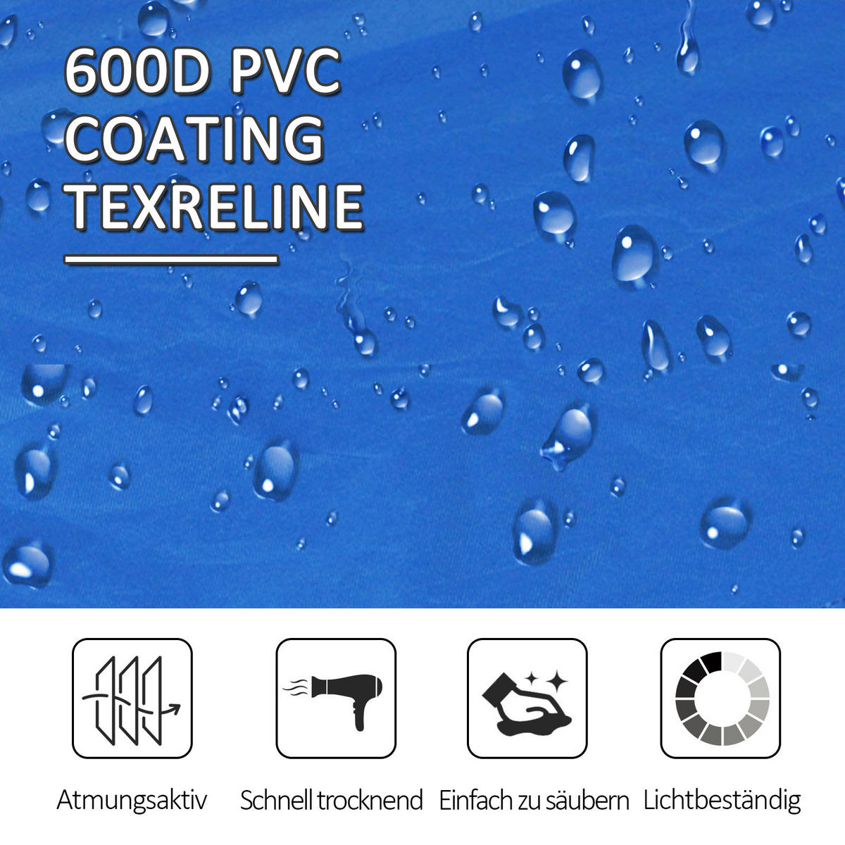 Outsunny Campingartikel B/H/L: ca. 125x193x40 cm Feldbett - blau/schwarz (40,00/125,00/193,00cm) - Outsunny