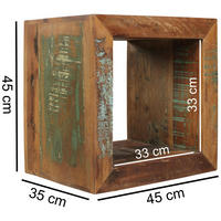 Beistelltisch braun lackiert Echtholz B/H/T: ca. 45x45x35 cm Beistelltisch - braun (45,00/45,00/35,00cm) - Wohnling