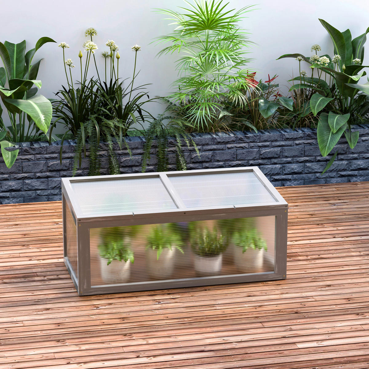 Outsunny Frühbeet B/H/L: ca. 46x40x90 cm Frühbeet - grau (90,00/46,00/40,00cm) - Outsunny