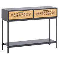Konsolentisch schwarz Eiche Optik Spanplatte B/H/T: ca. 100x75x30 cm Konsolentisch - schwarz (100,00/75,00/30,00cm) - Wohnling