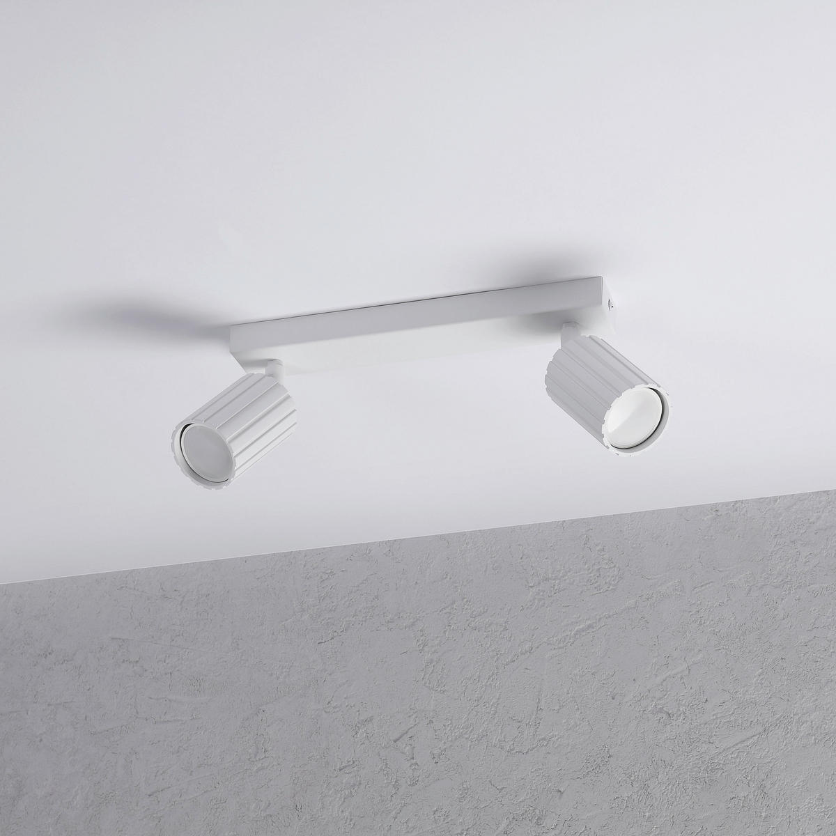 Lamkur Strahler weiß Stahl B/H/L: ca. 6,5x16,5x30 cm 2 Brennstellen Prisma - weiß (30,00/6,50/16,50cm) - Lamkur