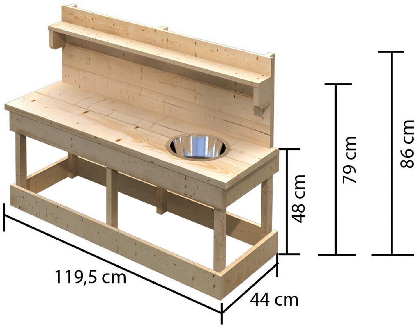 Karibu Matschküche Sandy natur Holz Sandy - natur - Karibu