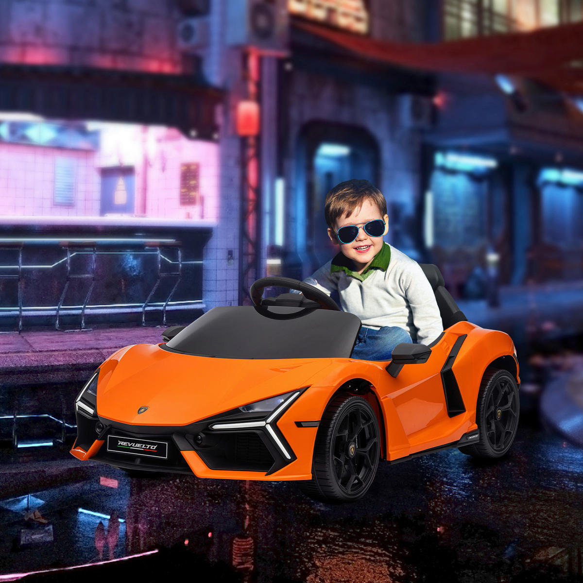 AIYAPLAY Kinder-Elektroauto orange B/H/L: ca. 60x40x105 cm Kinder-Elektroauto - orange (105,00/60,00/40,00cm) - AIYAPLAY