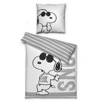 Microfaser Bettwäsche Bettwäsche Snoopy cool 135x200 - weiß/grau (135,00/200,00cm) - Snoopy