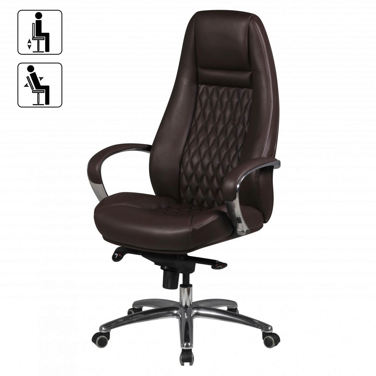 Drehstuhl braun Bürostuhl AUSTIN - braun (68,00/130,00/70,00cm) - Amstyle