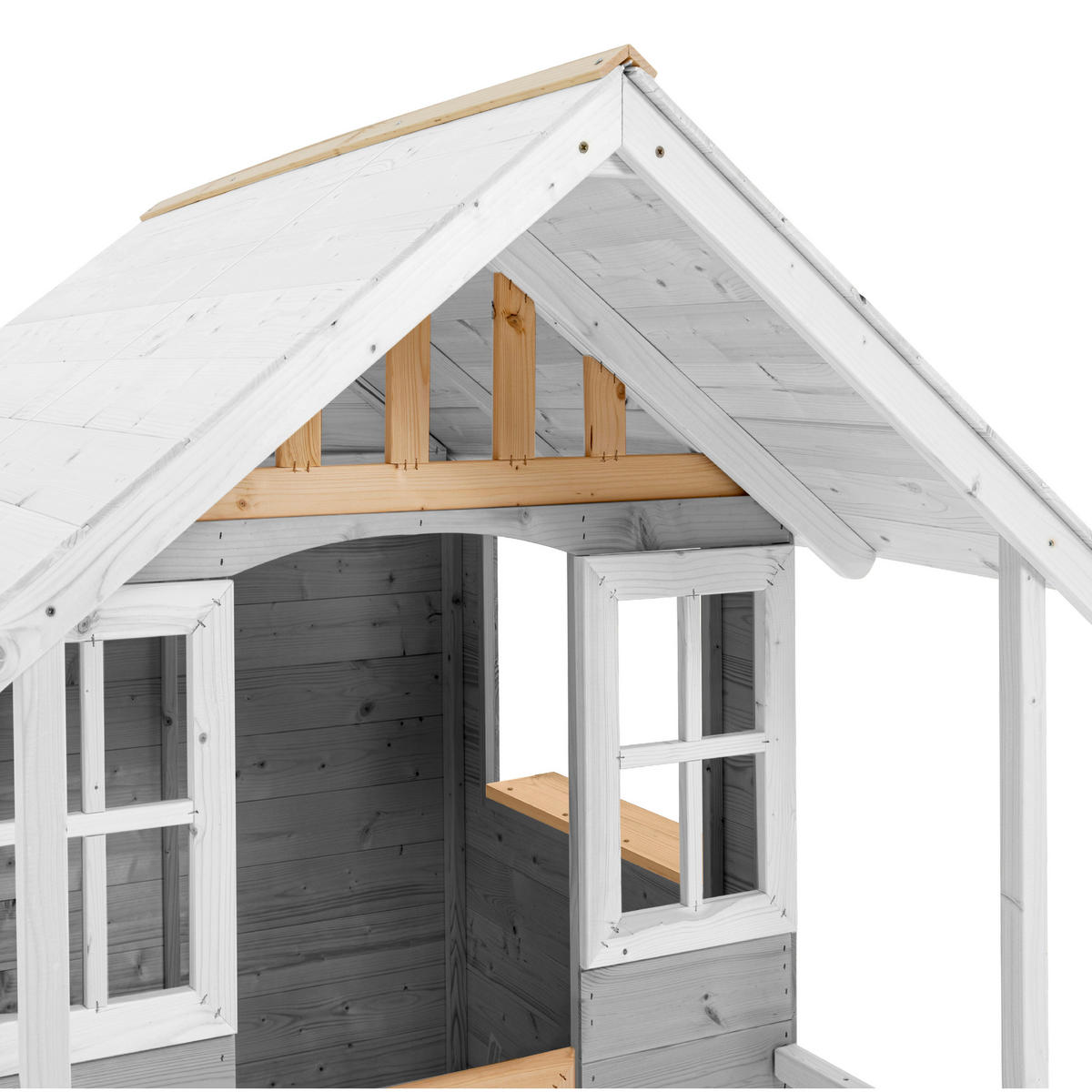 Zwerkules Spielhaus Valli grau B/H/L: ca. 370x224x352 cm Valli - weiß/grau (352,00/370,00/224,00cm) - Zwerkules