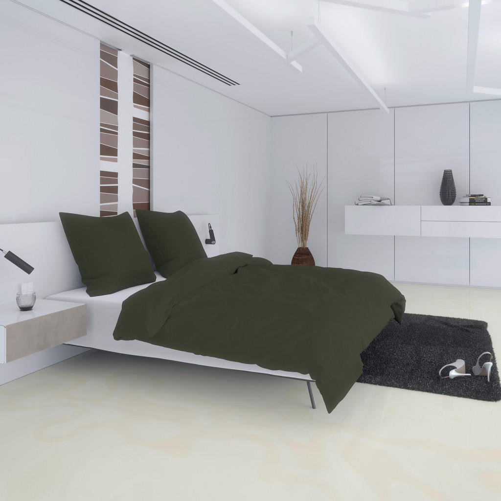 Thumbnail - Baumwoll Bettwäsche Renforce dunkelgrün Baumwolle B/L: ca. 135x200 cm