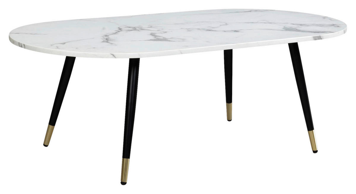 Couchtisch weiß Marmor Optik B/H/T: ca. 120x42x60 cm Couchtisch - weiß (120,00/42,00/60,00cm) - Wohnling