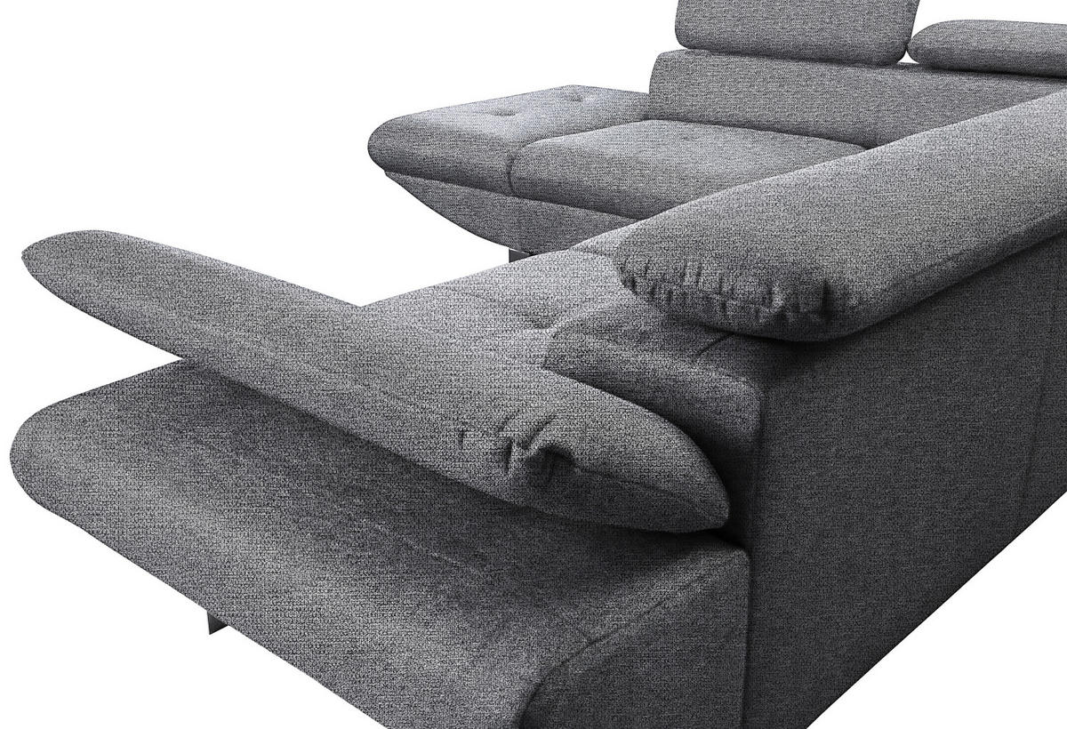 Funktionsecke Vinci dunkelgrau Webstoff B/H/T: ca. 276x88x232 cm Vinci - Chrom/dunkelgrau (276,00/88,00/232,00cm)