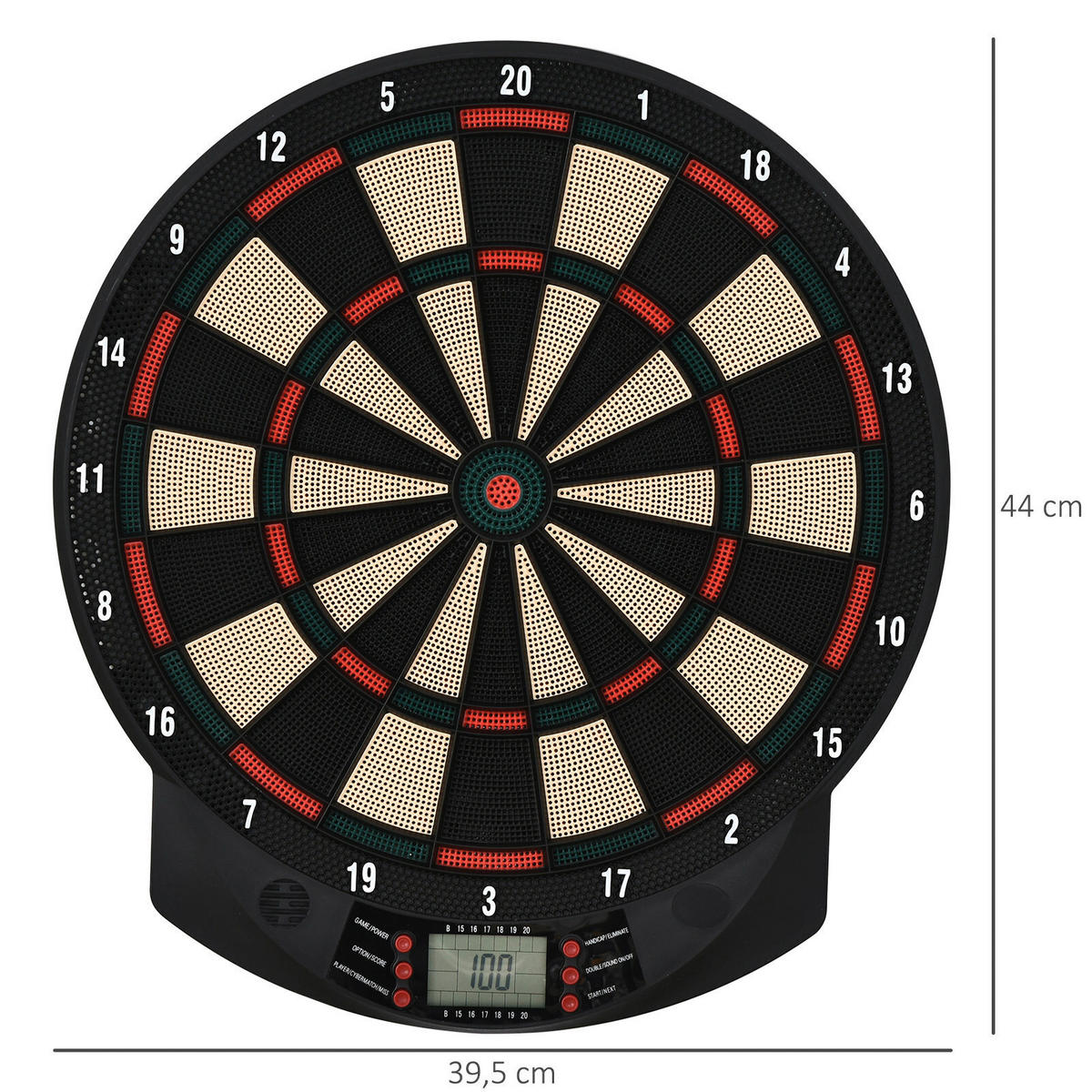 HOMCOM elektrische Dartscheibe B/H/T: ca. 39,5x44x2,2 cm Dartscheibe_elektronisch - schwarz (39,50/44,00/2,20cm) - HOMCOM