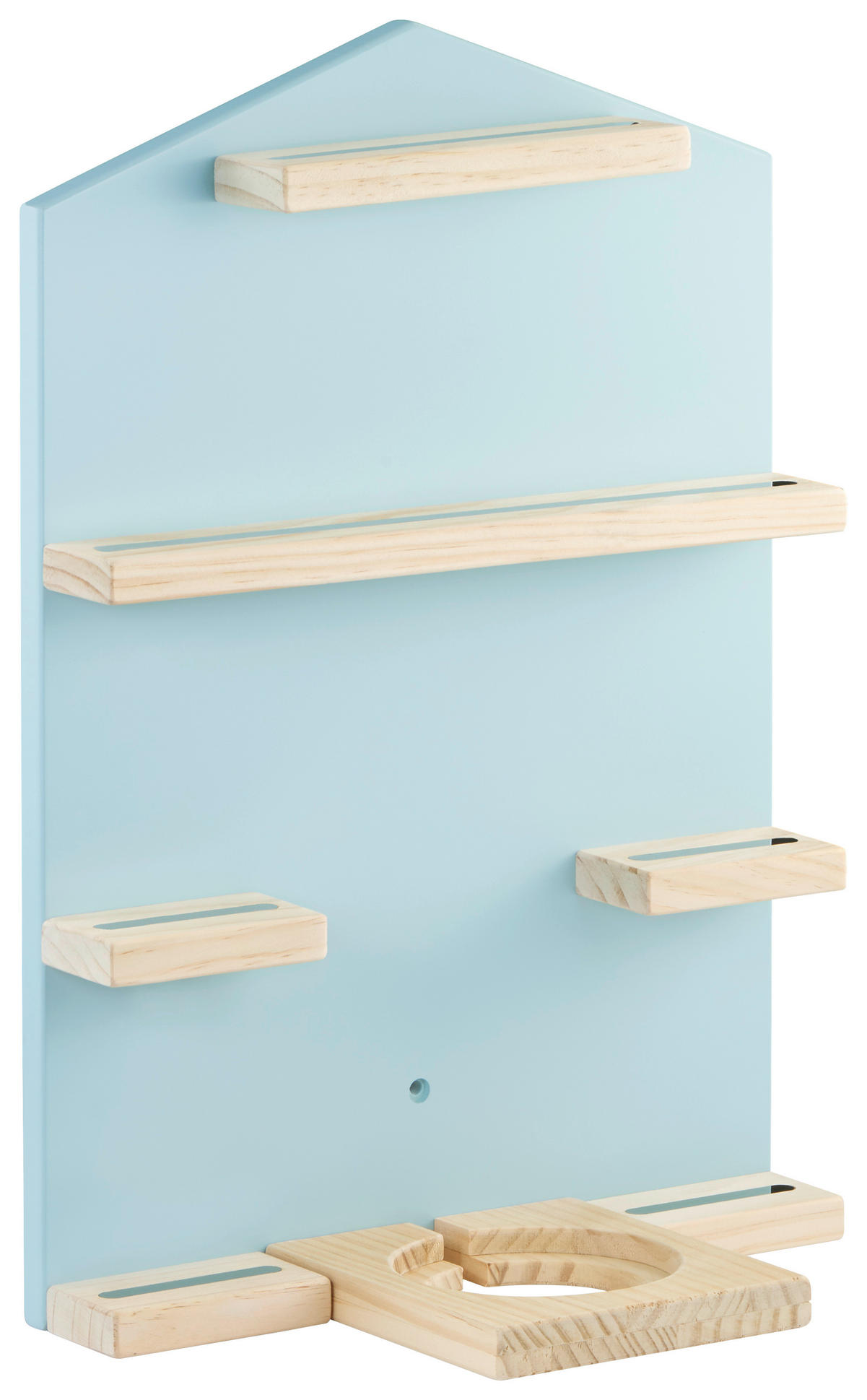 HAMA Wandregal für Hörspielfiguren blau Holzregal-Haus_für_Hörspielbox - blau (31,00/7,00/44,00cm) - HAMA