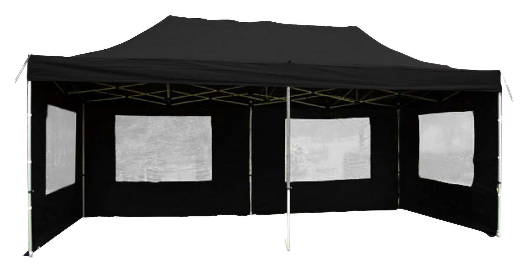 VCM Faltpavillon PROFI schwarz Polyester-Mischgewebe B/T/L: ca. 600x300x600 günstig online kaufen