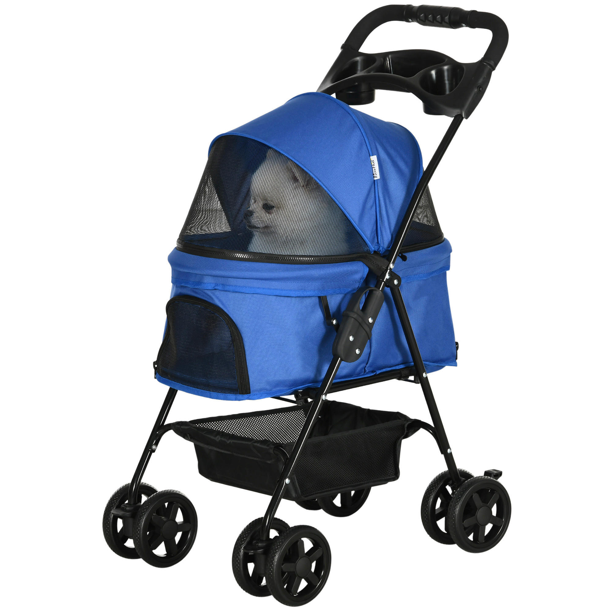 PawHut Hunde-Zubehör blau Edelstahl B/H/L: ca. 45x67x96 cm Hundewagen - blau (96,00/45,00/67,00cm) - PawHut