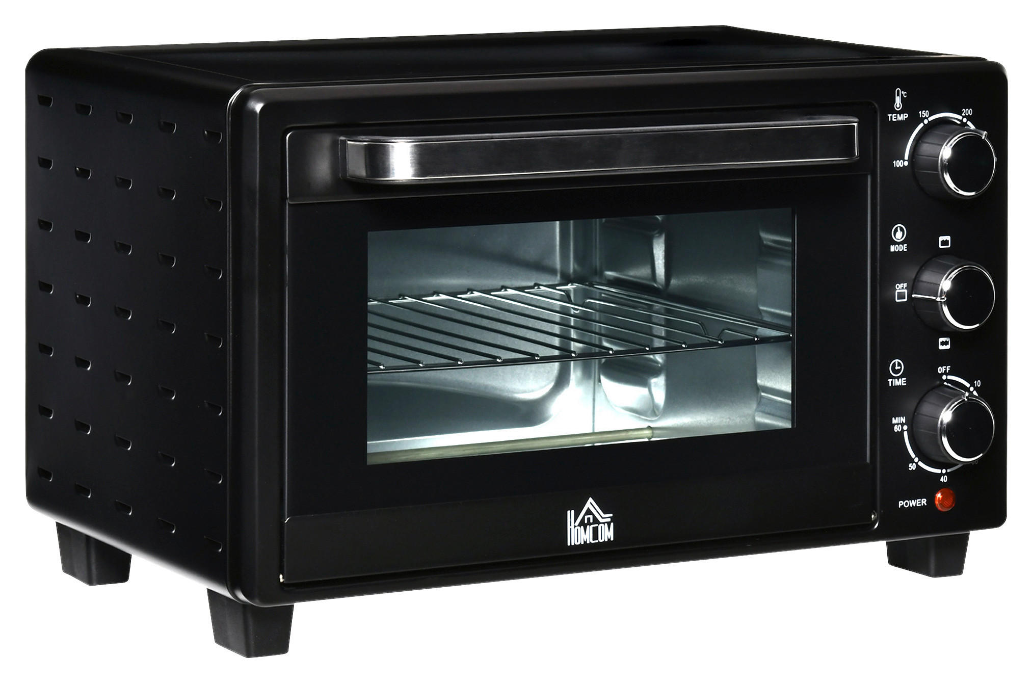 HOMCOM Küchengerät 800-085V90 schwarz Polypropylen B/H/L: ca. 38,5x46x29 cm Minibackofen - schwarz/silber (29,00/38,50/46,00cm) - HOMCOM