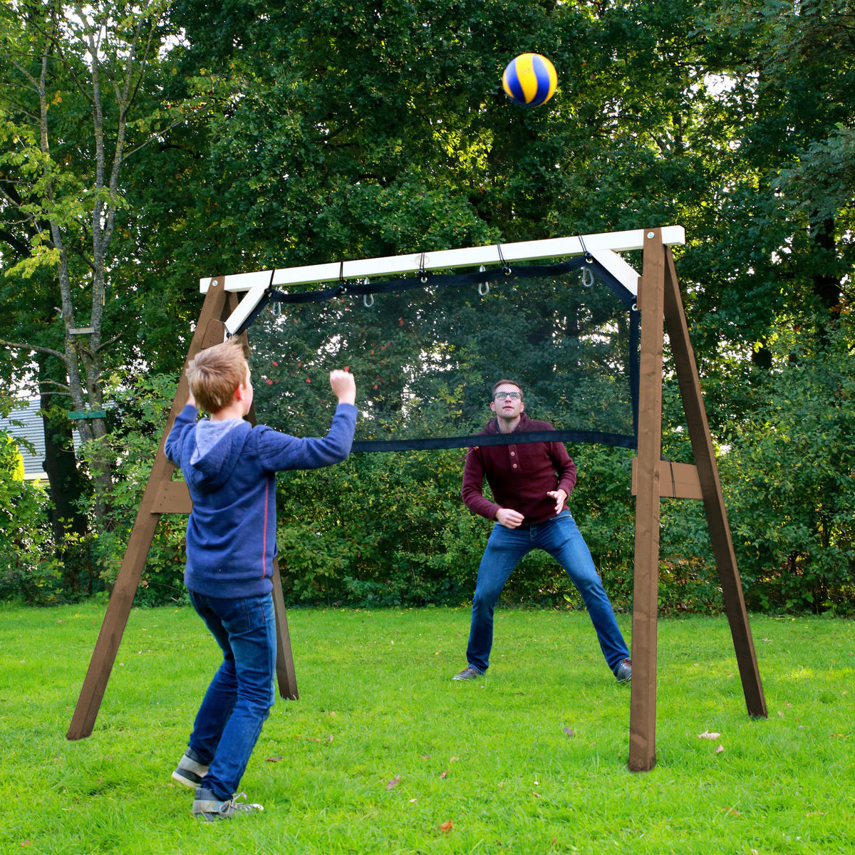 AXI Schaukel 4in1 SportsFun braun B/H/L: ca. 254x207x160 cm SportsFun - braun/weiß (160,00/254,00/207,00cm) - AXI