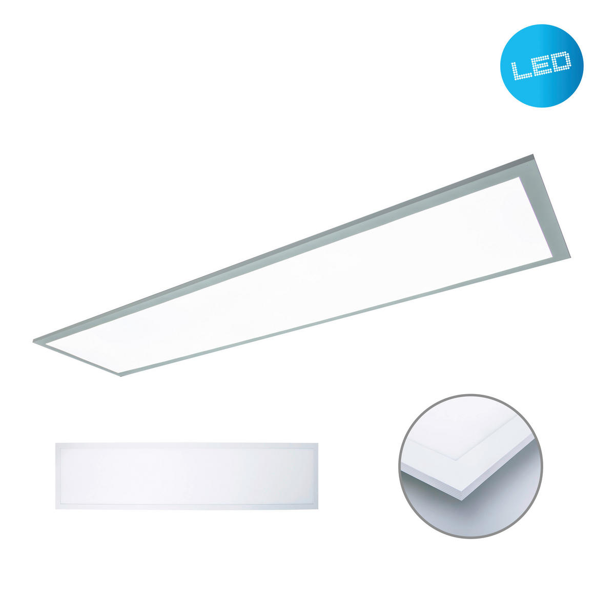 Näve Leuchten LED-Panel 1393203 neutralweiß Metall Kunststoff B/H/T: ca. 29,5x6x119,5 cm 1 Brennstellen Nicola - neutralweiß (29,50/6,00/119,50cm) - Näve Leuchten