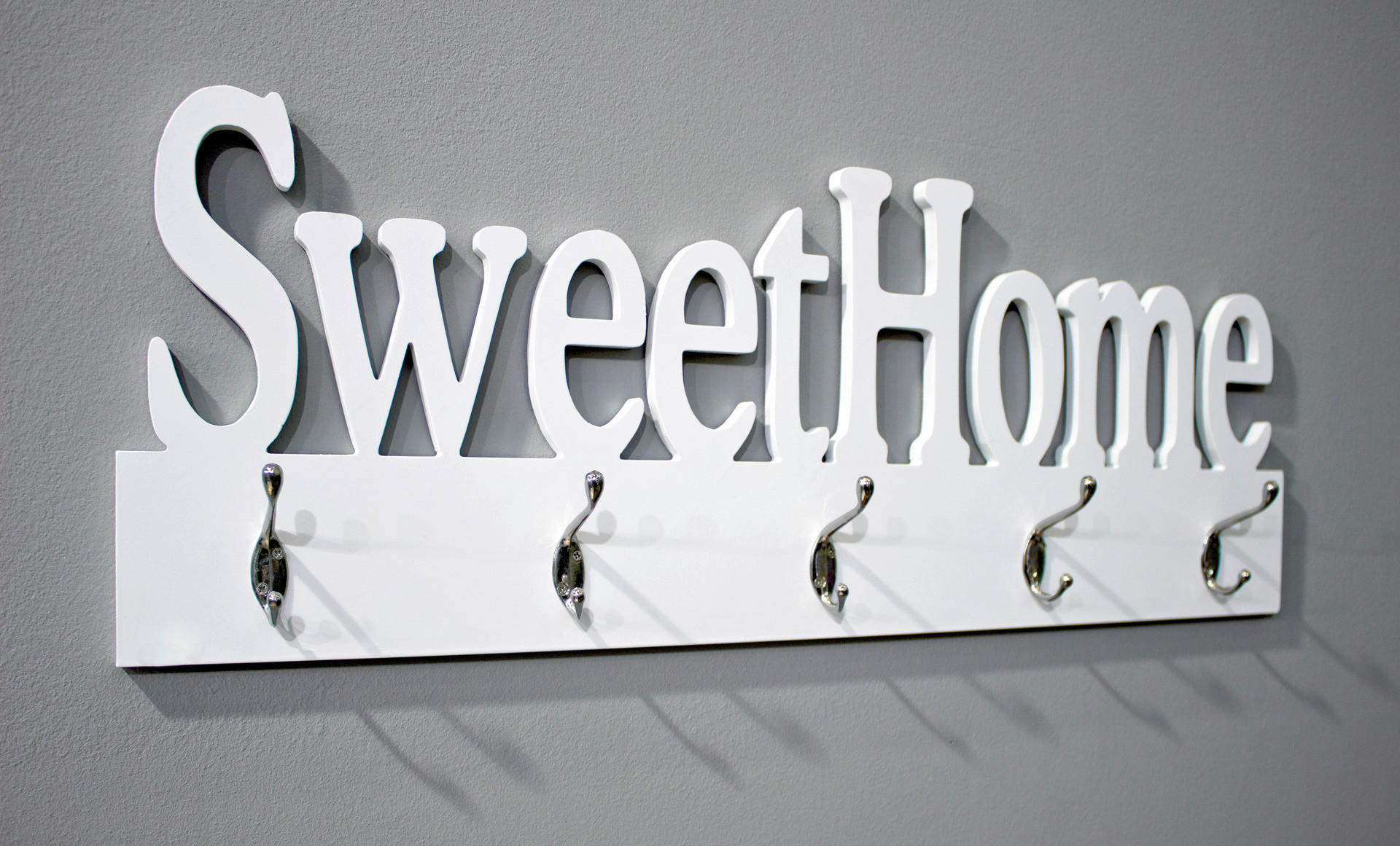 Wandgarderobe  weiß lackiert B/H/T: ca. 74x28x7 cm Sweet_Home_Wandgarderobe 28306 - weiß (74,00/28,00/7,00cm)