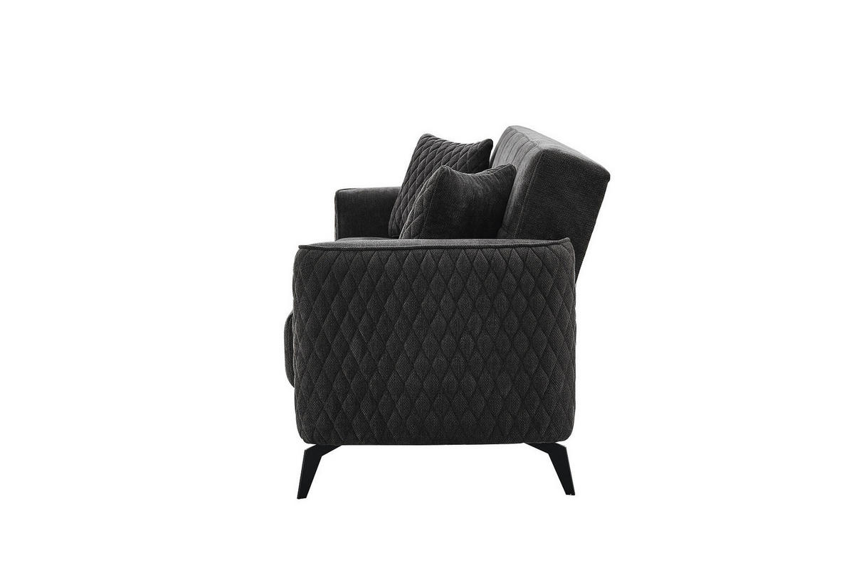 Sofa 3-2-1 Lendor grau Webstoff Lendor - schwarz/grau