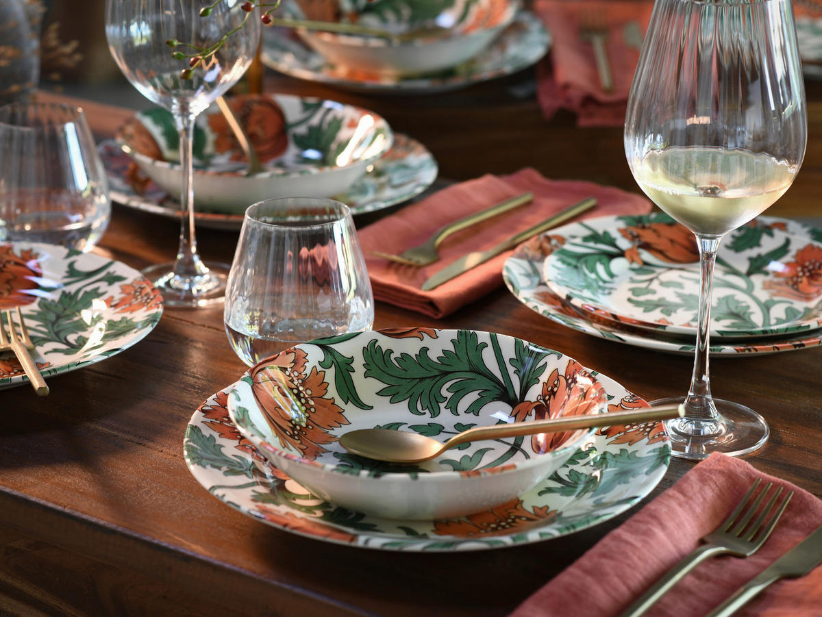 CreaTable Kombiservice Florentina grün Steingut 12 tlg. Florentina - grün (30,00/30,00/25,00cm) - CreaTable