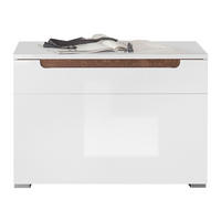 Sitzbank Turin weiß weiß Hochglanz Old Wood Nachbildung B/H/T: ca. 70x49x40 cm Turin - weiß (70,00/49,00/40,00cm)