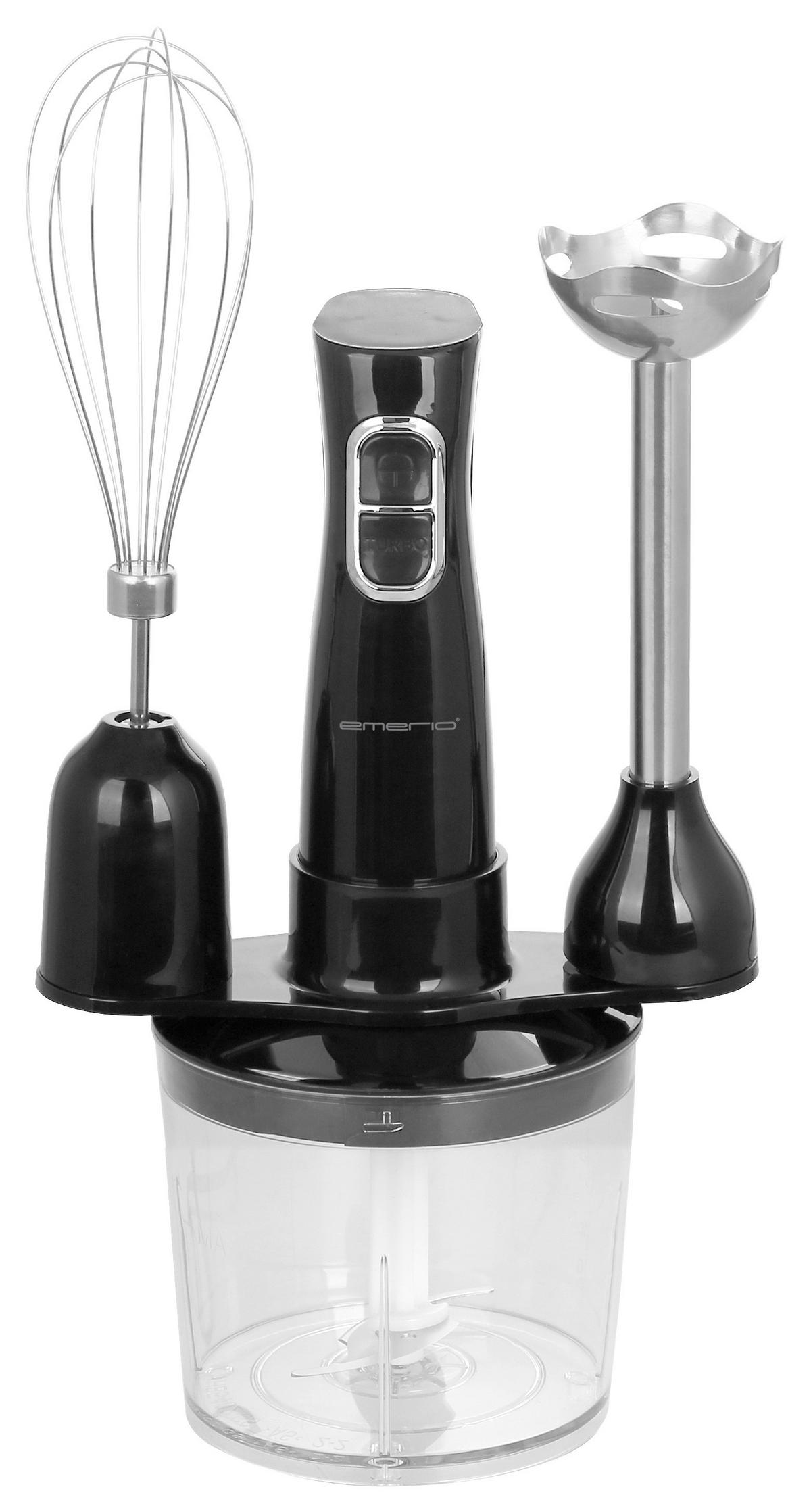 Emerio Stabmixerset HB-128185.1 schwarz Kunststoff Edelstahl B/H/T: ca. 6x36x6 cm Stabmixerset_3in1 - schwarz (6,00/36,00/6,00cm) - Emerio