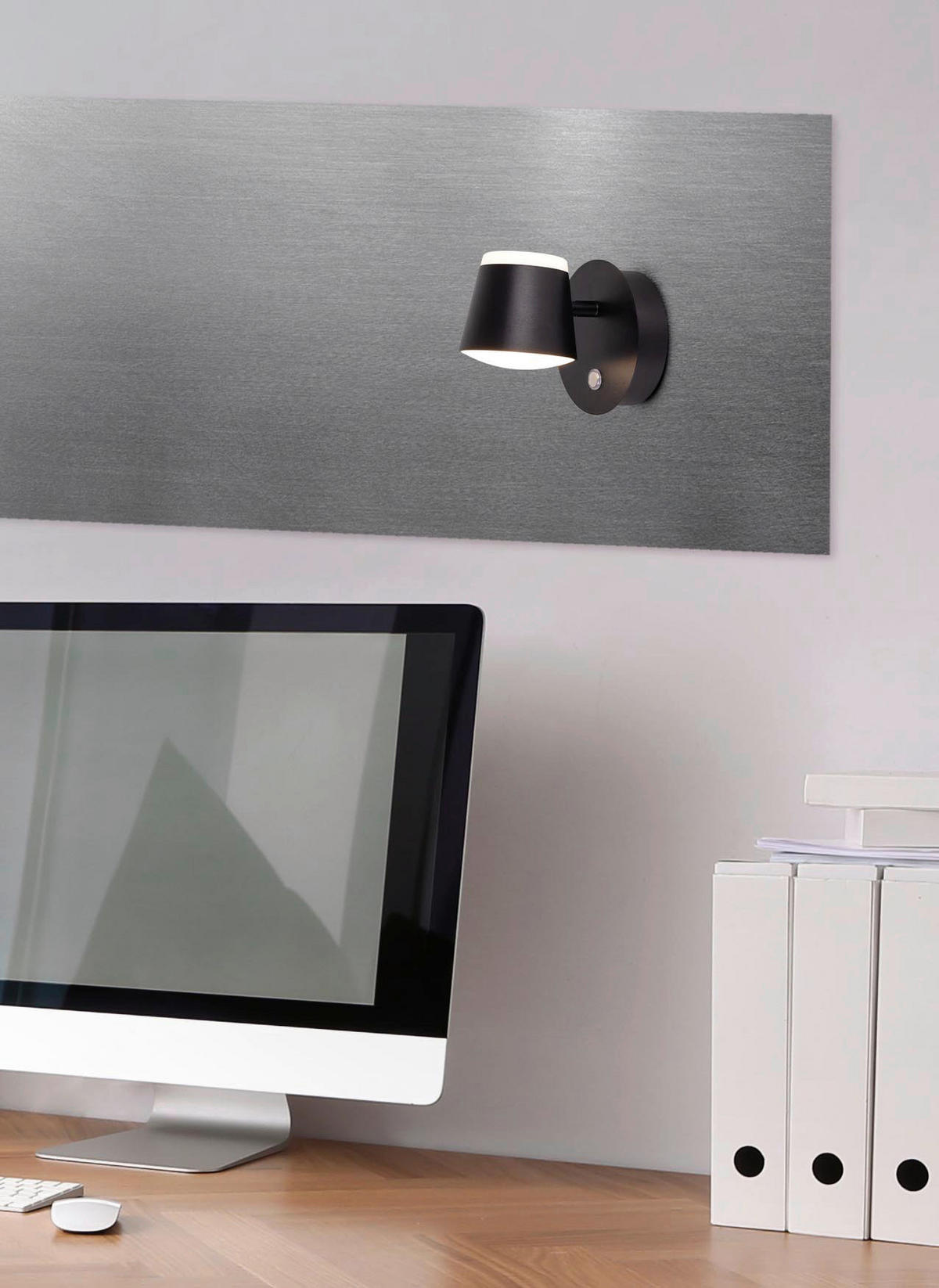 Näve Leuchten LED-Wandleuchte schwarz Metall Kunststoff B/H/T: ca. 12x12x14,5 cm TONDO - schwarz (12,00/12,00/14,50cm) - Näve Leuchten