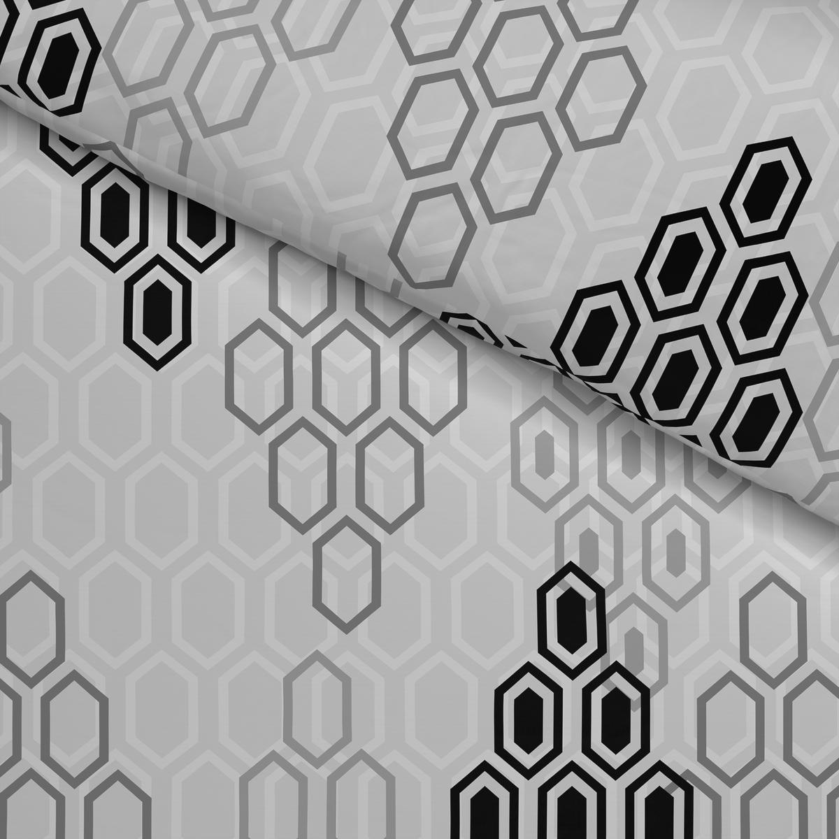 Baumwoll Bettwäsche Cotton touch Bettwäsche_Cotton-Touch-Wabe - schwarz/grau (135,00/200,00cm) - Sensation