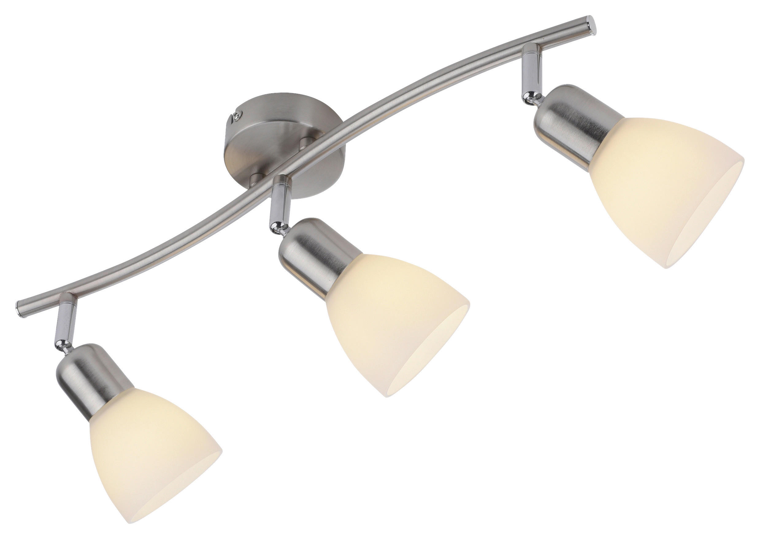 Just Light Spotbalken  PN11953-55  Karo stahlfarbig weiß Aluminium Kunststoff Glas B/H/L: ca. 22x21x68 cm E14 3 Brennstellen Karo - weiß/stahlfarbig (68,00/22,00/21,00cm) - Just Light