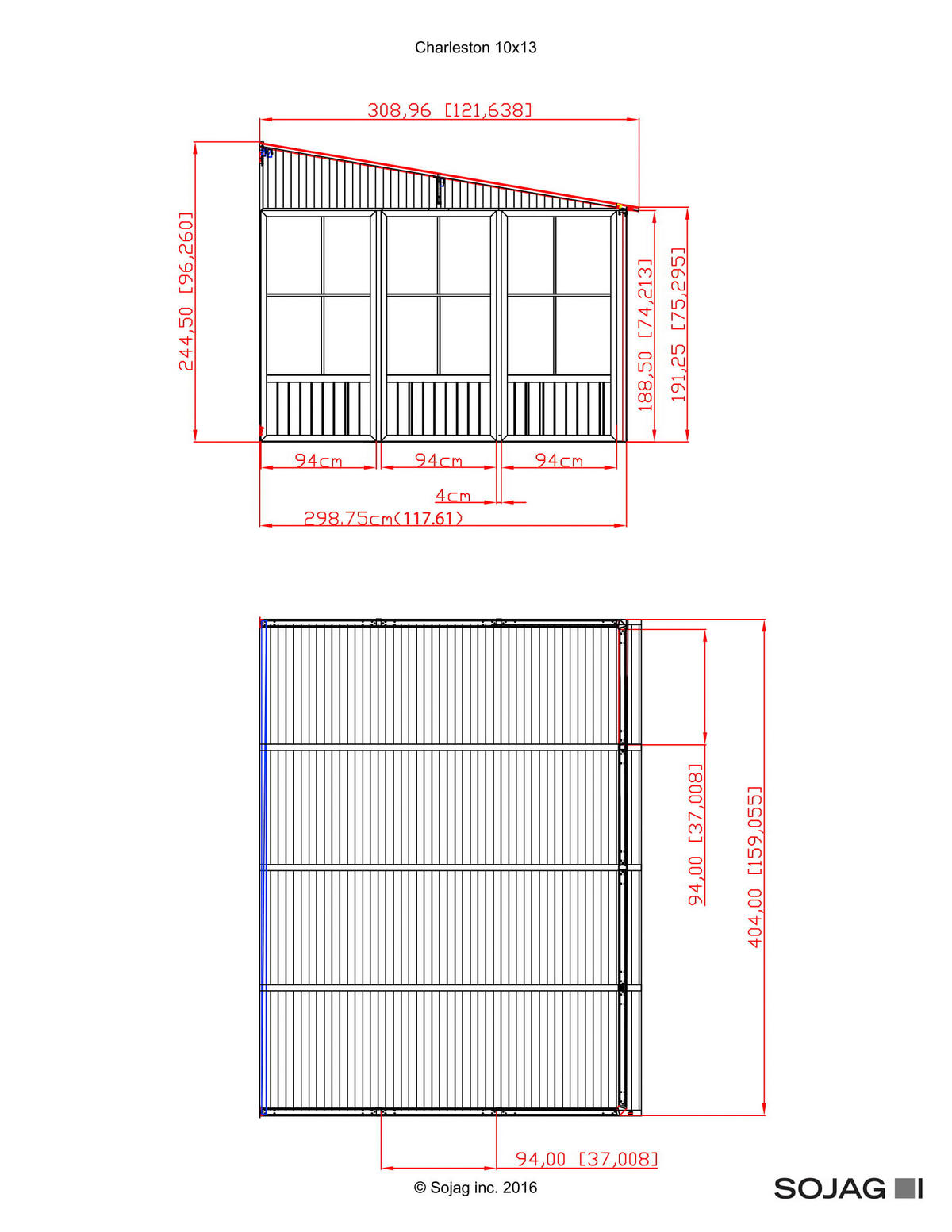Sojag Terrassenüberdachung Mural anthrazit Aluminium B/H/L: ca. 404x244,5x308,96 cm Mural - anthrazit (308,96/404,00/244,50cm) - Sojag