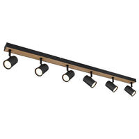 GLOBO Spot schwarz Metall B/H/T: ca. 6x13,5x115 cm GU10 6 Brennstellen ROBBY - schwarz (6,00/13,50/115,00cm) - GLOBO