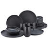 CreaTable Kombiservice Uno schwarz Steinzeug 16 tlg. Uno - schwarz - CreaTable