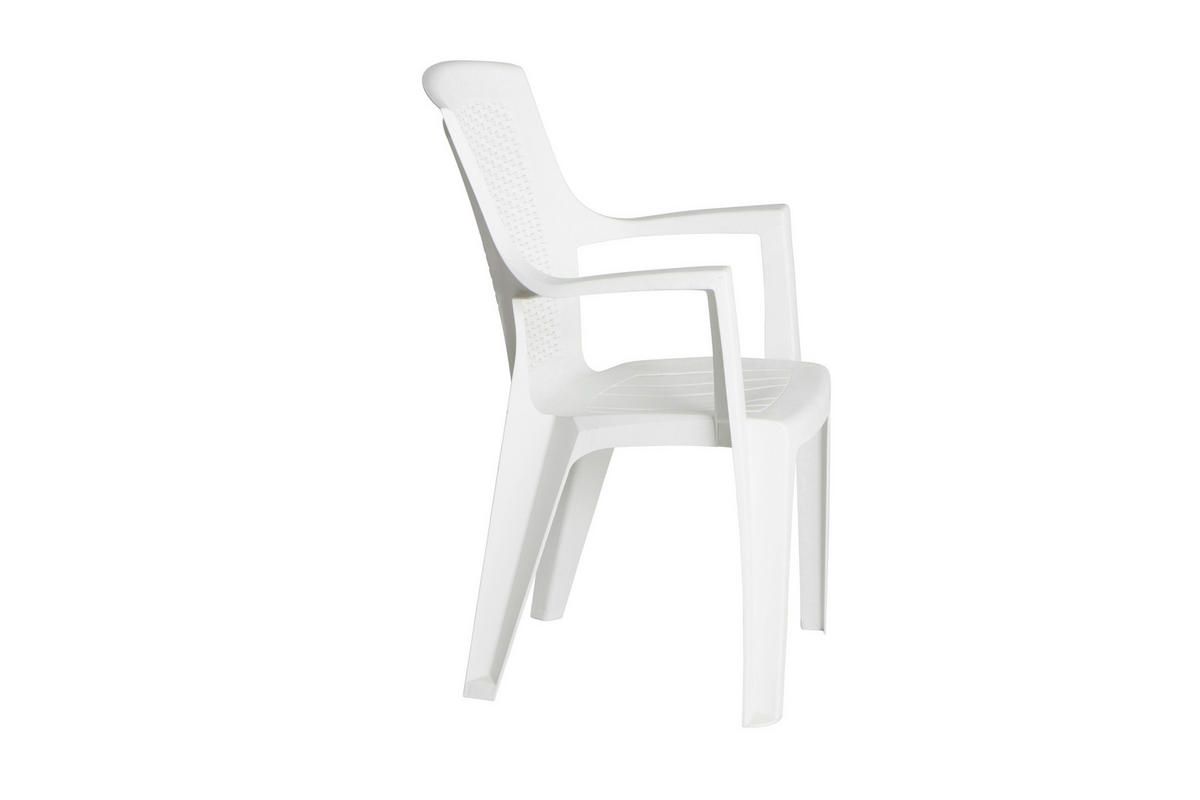 ProGarden Stapelsessel Eden weiß Kunststoff B/H/L: ca. 55x91x46 cm Eden - weiß (46,00/55,00/91,00cm) - ProGarden