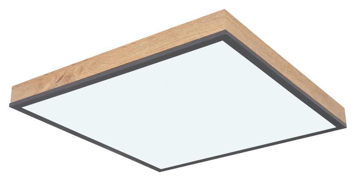 GLOBO LED-Deckenleuchte Graphit Aluminium Acryl MDF B/H/L: ca. 45x7,6x45 cm 1 Brennstellen DORO - Graphit (45,00/45,00/7,60cm) - GLOBO