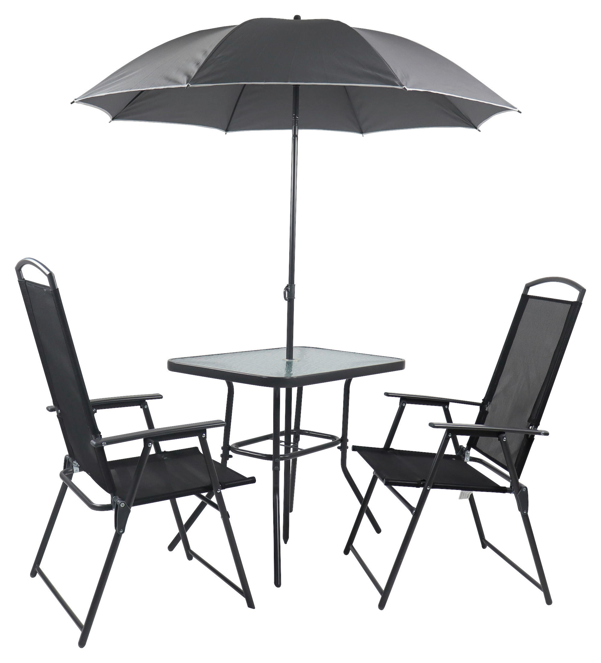 VCM Gartensitzgruppe anthrazit Stahl B/H/T: ca. 80x70x55 cm Gartensitzgruppe - anthrazit (80,00/70,00/55,00cm) - VCM