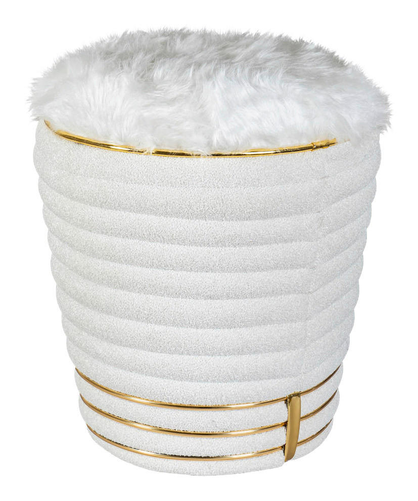 360 Living Hocker Doric 310 weiß gold H/D: ca. 50x42 cm Doric 310 - gold/weiß (42,00/50,00cm) - 360 Living