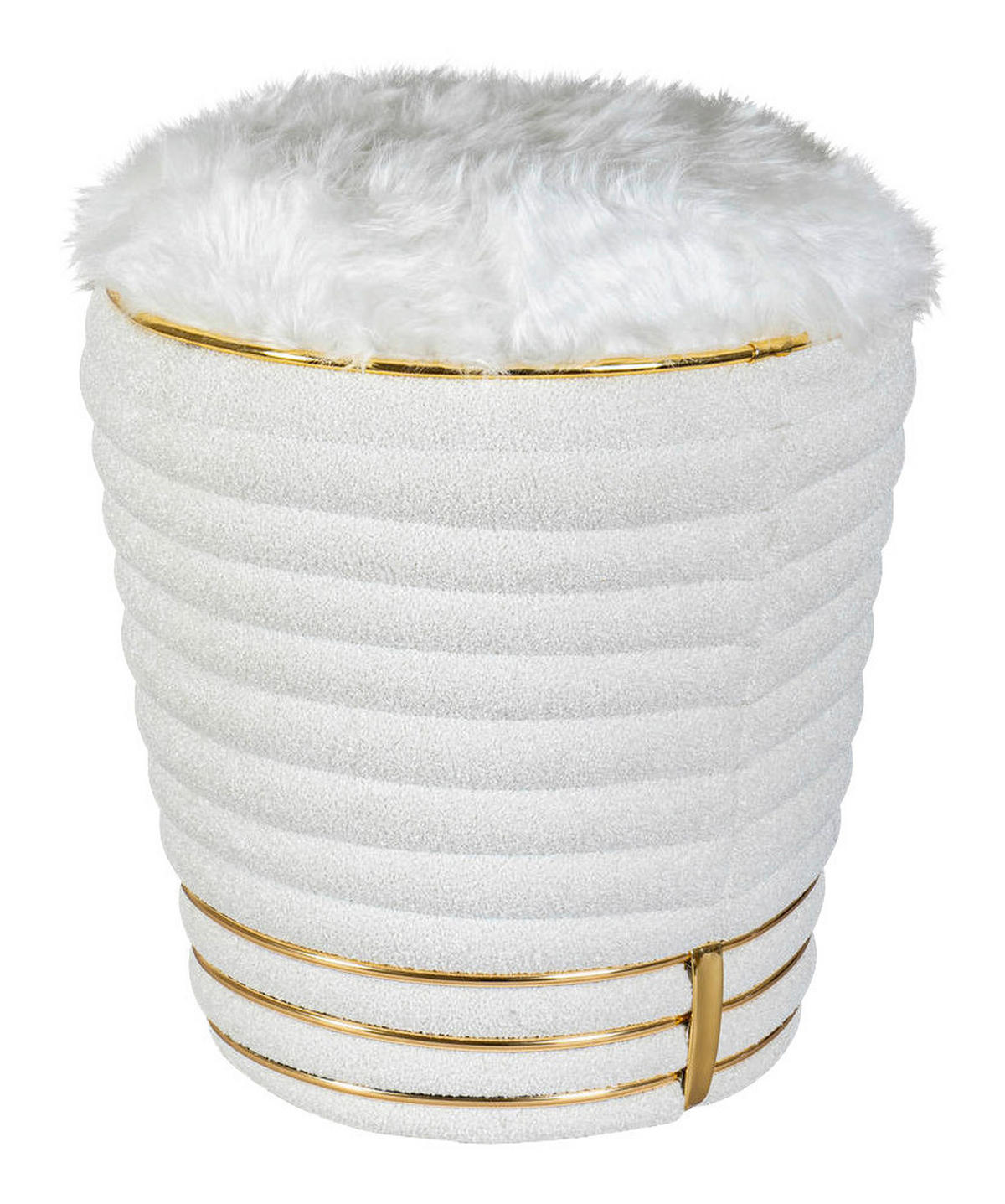 360 Living Hocker Doric 310 weiß gold H/D: ca. 50x42 cm Doric 310 - gold/weiß (42,00/50,00cm) - 360 Living