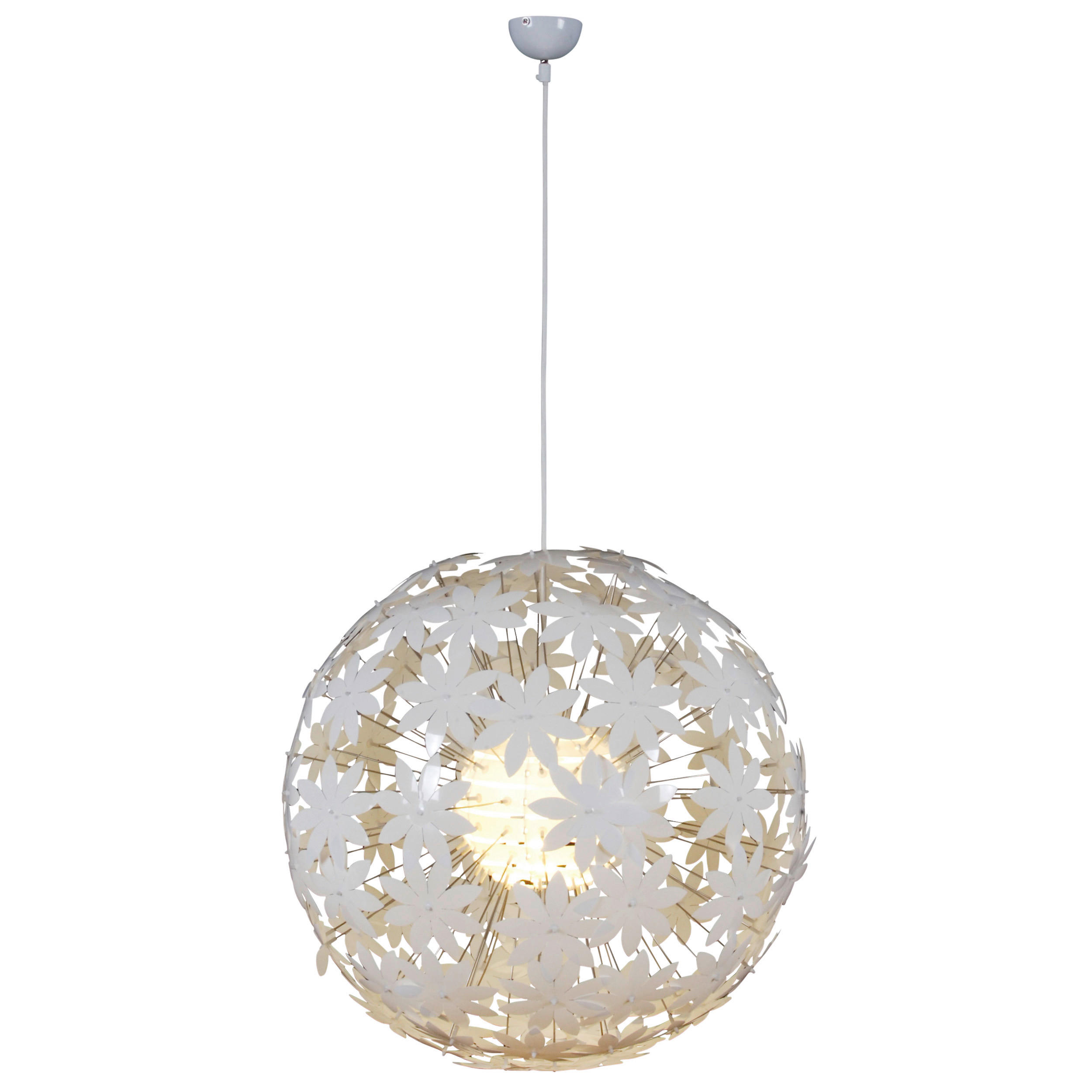 Näve Leuchten Pendelleuchte 7024423 weiß Metall Kunststoff B/H/T: ca. 55x130x55 cm E27 1 Brennstellen Flowery Meadow - weiß (55,00/130,00/55,00cm) - Näve Leuchten