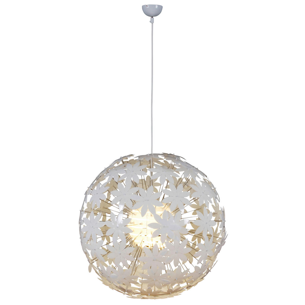 Näve Leuchten Pendelleuchte 7024423 weiß Metall Kunststoff B/H/T: ca. 55x130x55 cm E27 1 Brennstellen Flowery Meadow - weiß (55,00/130,00/55,00cm) - Näve Leuchten