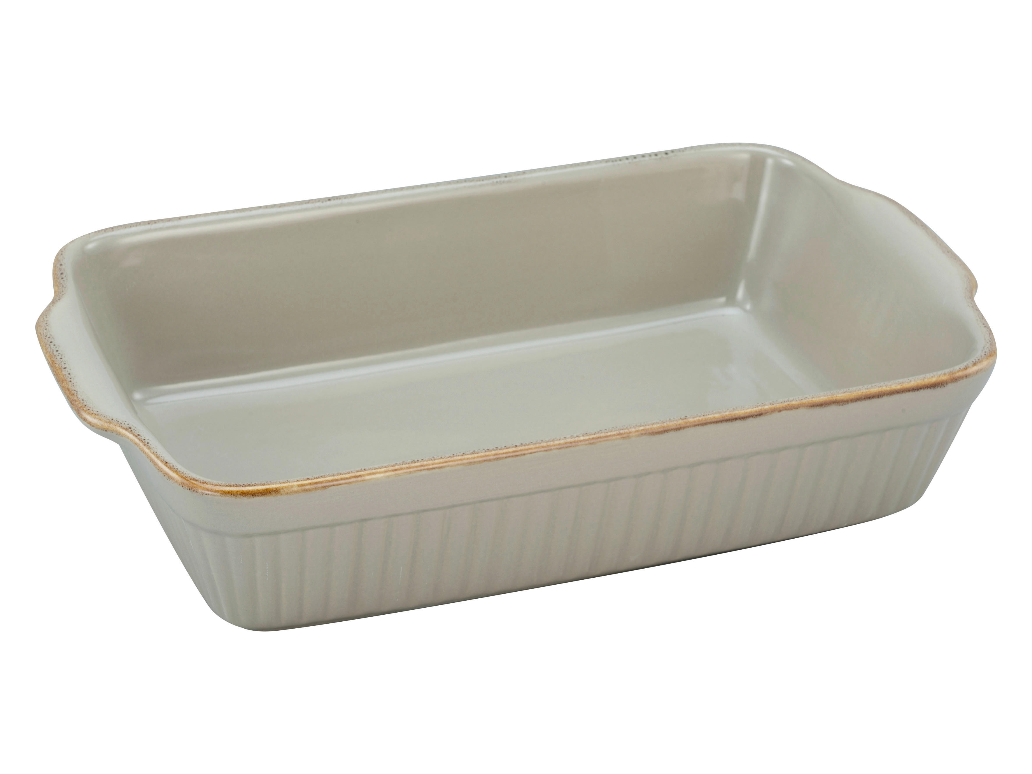 CreaTable Auflaufform Classic VINTAGE taupe Steinzeug B/H/L: ca. 20x7,5x34 cm Classic VINTAGE - taupe (34,00/20,00/7,50cm) - CreaTable