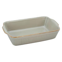 CreaTable Auflaufform Classic VINTAGE taupe Steinzeug B/H/L: ca. 20x7,5x34 cm Classic VINTAGE - taupe (34,00/20,00/7,50cm) - CreaTable