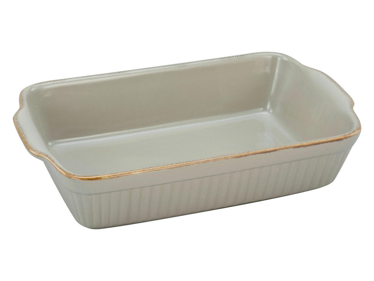 CreaTable Auflaufform Classic VINTAGE taupe Steinzeug B/H/L: ca. 20x7,5x34 cm Classic VINTAGE - taupe (34,00/20,00/7,50cm) - CreaTable