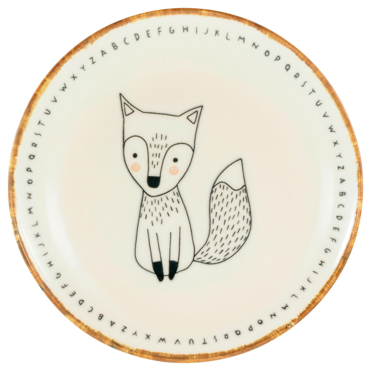 CreaTable Tellerset Freunde des Waldes beige Steinzeug D: ca. 21 cm Freunde des Waldes - beige/braun (21,00cm) - CreaTable