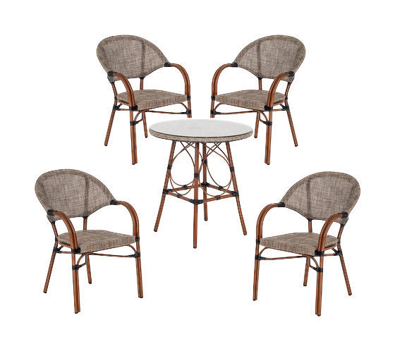 Acamp Gartensitzgruppe Maui Cappuccino Aluminium B/H/T: ca. 70x85x70 cm Maui - Cappuccino (70,00/85,00/70,00cm) - Acamp