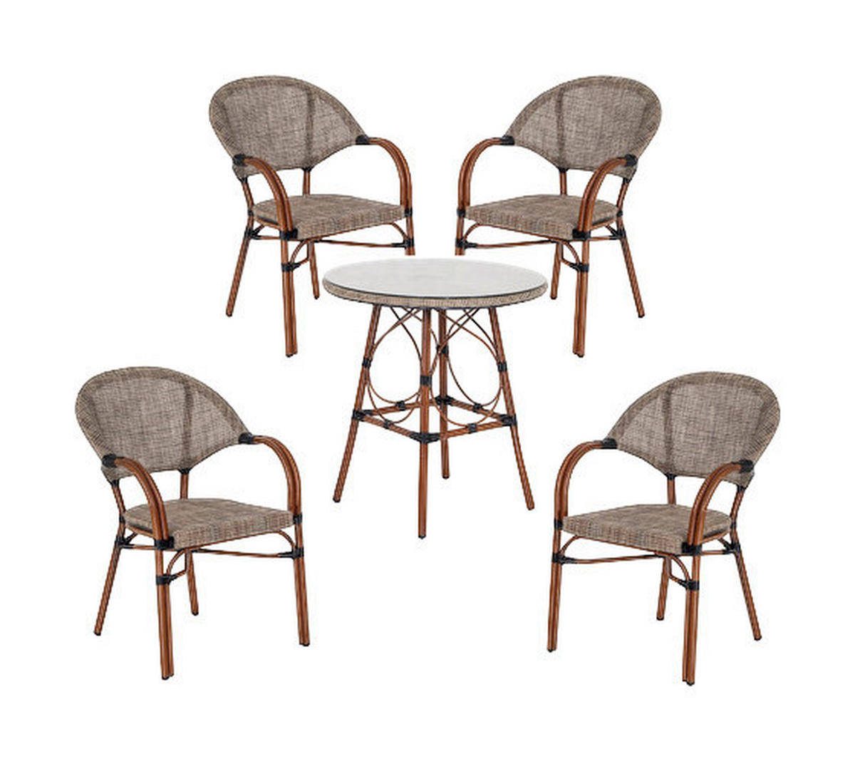 Acamp Gartensitzgruppe Maui Cappuccino Aluminium B/H/T: ca. 70x85x70 cm Maui - Cappuccino (70,00/85,00/70,00cm) - Acamp