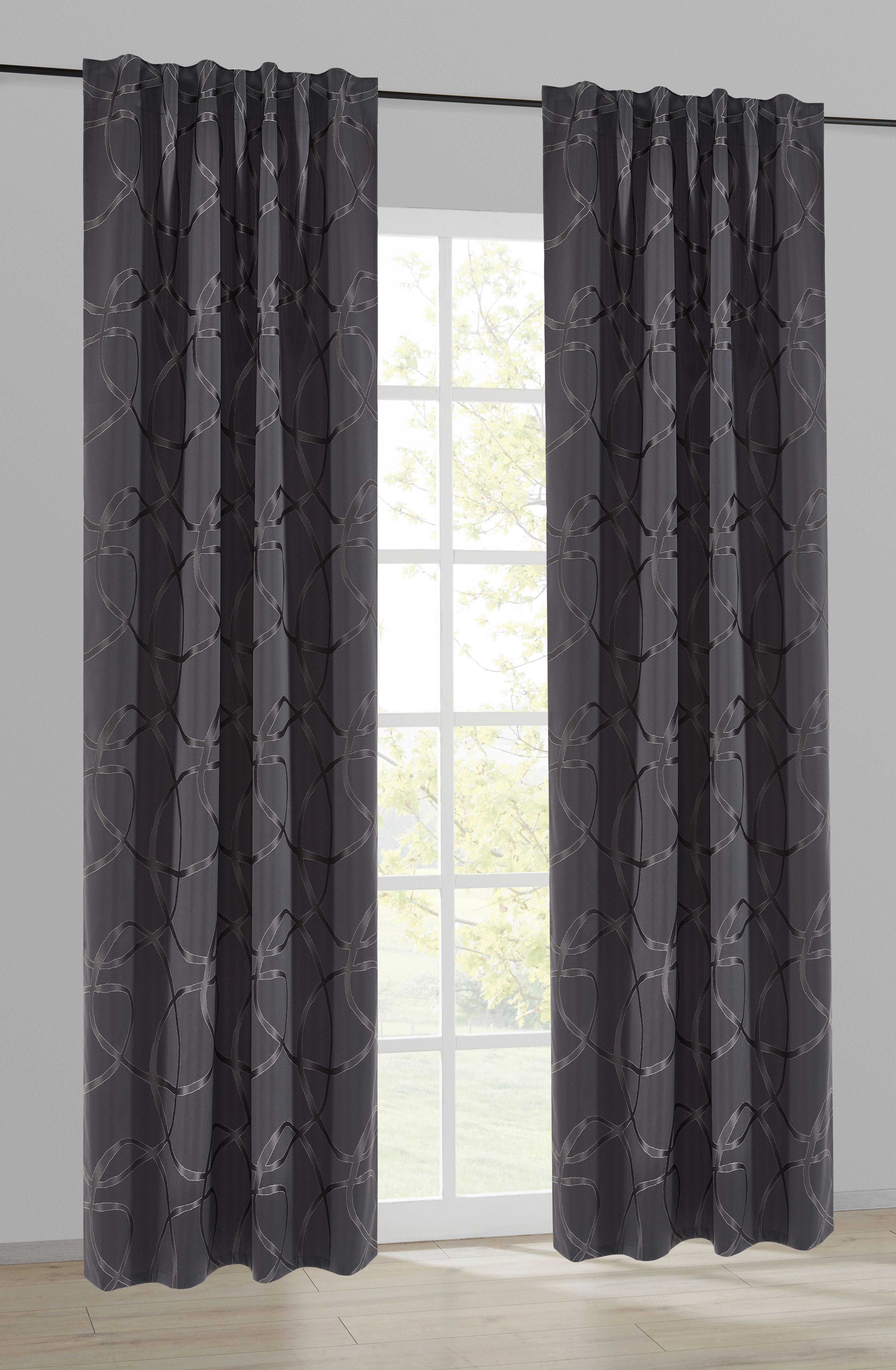 Kombivorhang Liane grau B/L: ca. 140x245 cm Liane - anthrazit/grau (140,00/245,00cm)