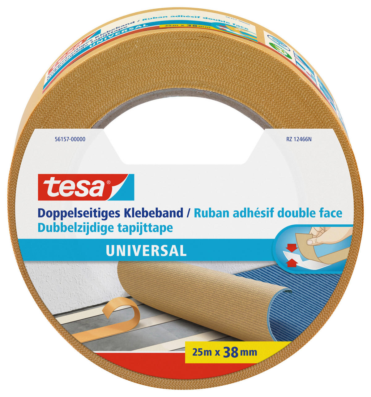 tesa Doppelseitiges Klebeband Universal B/L: ca. 3,8x2500 cm Doppelseitiges_Klebeband_Universal - (3,80/2500,00cm) - tesa