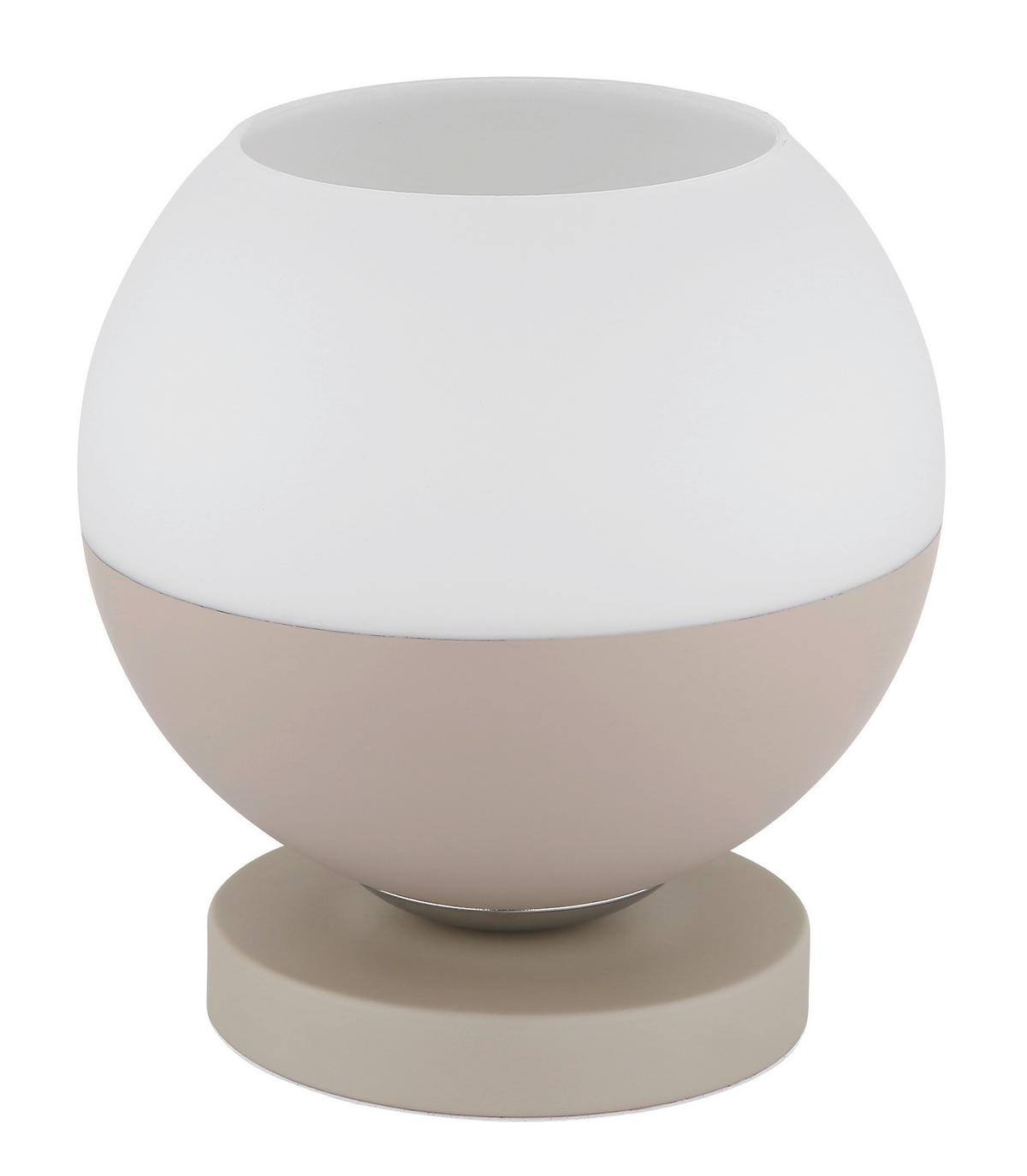 GLOBO Tischleuchte weiß Opal sand Metall Textil Glas H/D: ca. 21x20 cm E27 1 Brennstellen RAGUSA - sand/weiß (20,00/21,00cm) - GLOBO